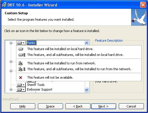 Image shows a dialog, as above, with a pop-up menu displayed over a portion of the dialog.