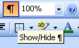 Image shows Word's Show/Hide button.