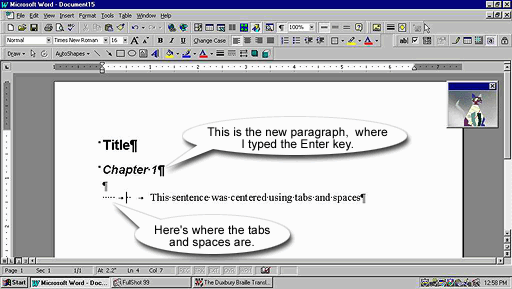 Formatting the Word Document