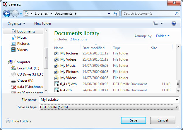 Image shows the File:  Save As dialog.