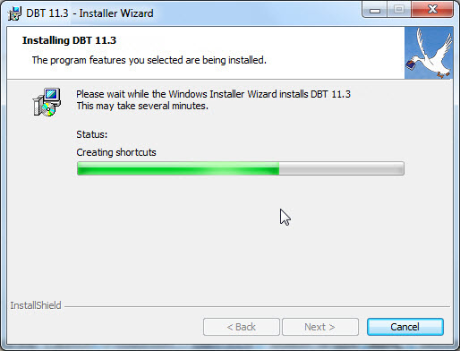 Installing progress display