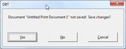 Image showing Close confirmation dialog with three buttons. Yes, No and Cancel Image showing Close confirmation dialog with three buttons. Yes, No and Cancel