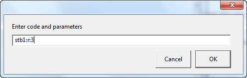image of DBT's Code entry dialog.