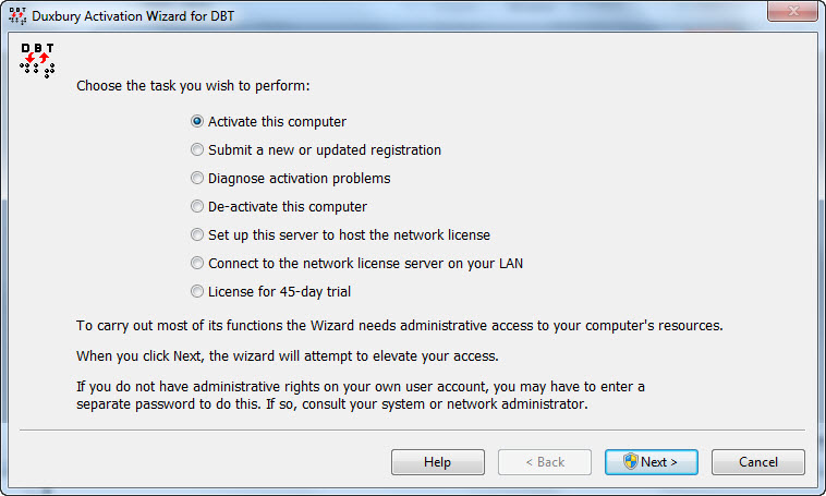 Image shows the full possible list of options as described briefly below