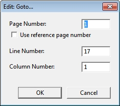 Image of the "Go To" dialog