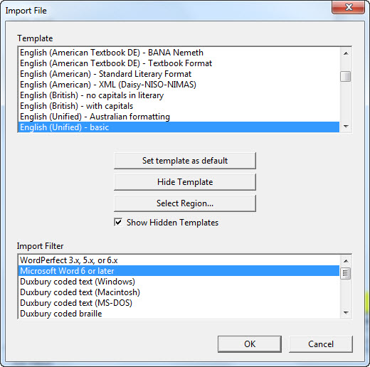 Image shows the Import File dialog.