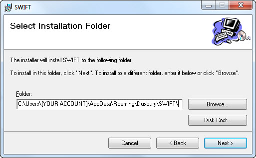 Image showing the Select Installation Folder dialog.