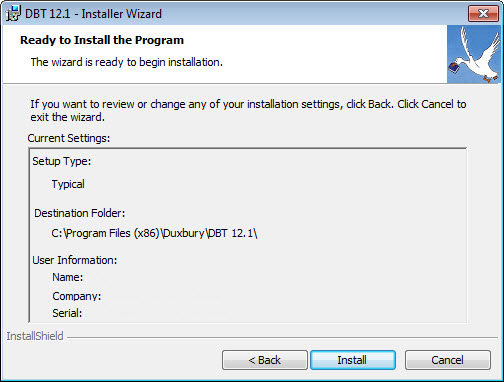 Ready to Install dialog