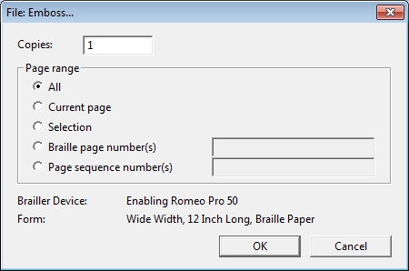 Image shows the File: Emboss dialog.