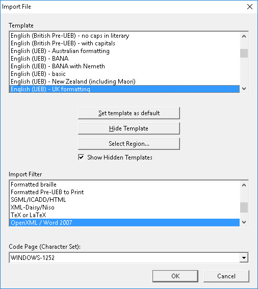 Image shows the Import File dialog.