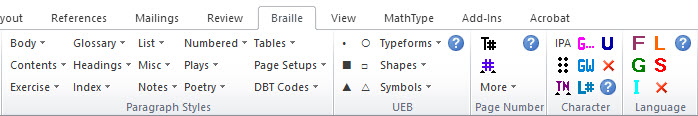 Expanded Braille ribbon - but without Math group