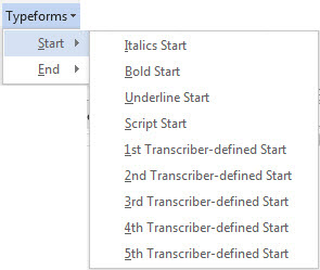 Typeforms Menu