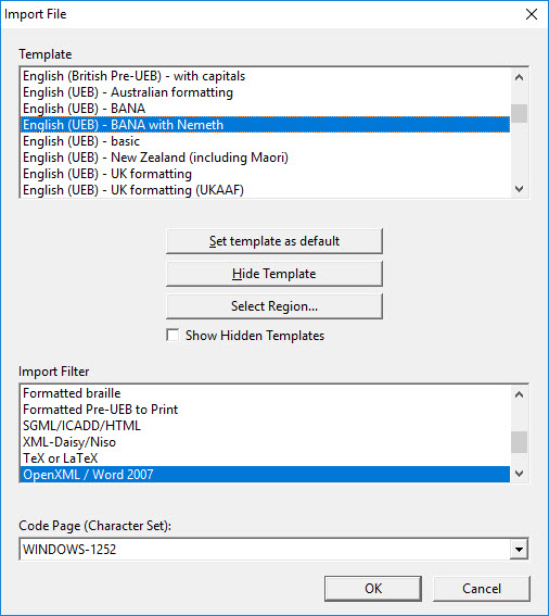 Image shows the Import File dialog.