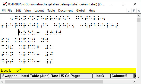 Image shows part of the document after translation into braille