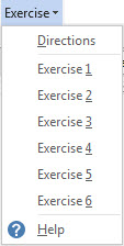 Exercise menu for BANA EBAE and BANA UEB