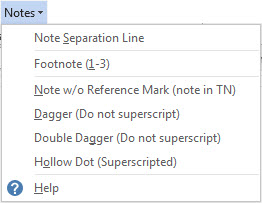 Notes Menu - BANA UEB and BANA UEB with Nemeth