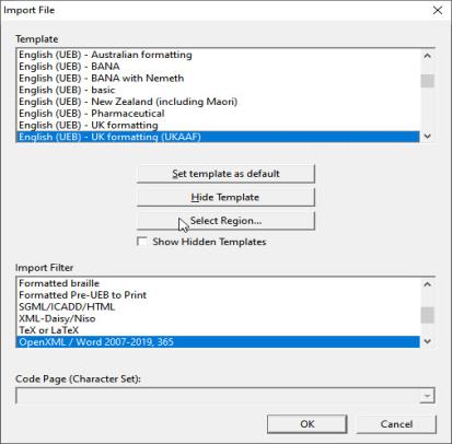 Image shows the Import File dialog.