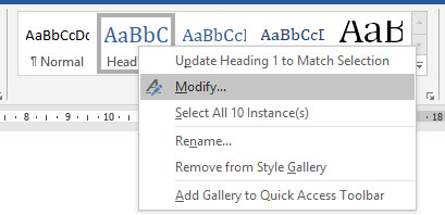 Word Style Ribbon drop down menu