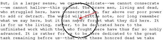 Image shows example of visual ring which appears round cursor when space bar is pressed.