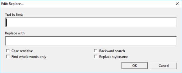 Image shows the Edit: Replace dialog