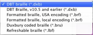 Image showing dialog displaying file types which can be saved as.