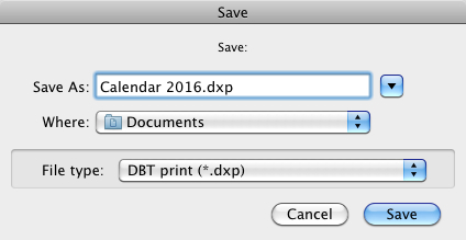 Image shows the File: Save dialog.