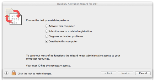 Activation Wizard Dialog showing options as described here.