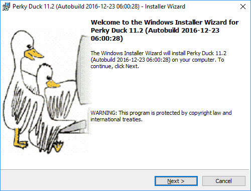Image of Perky's Installation Splash Screen