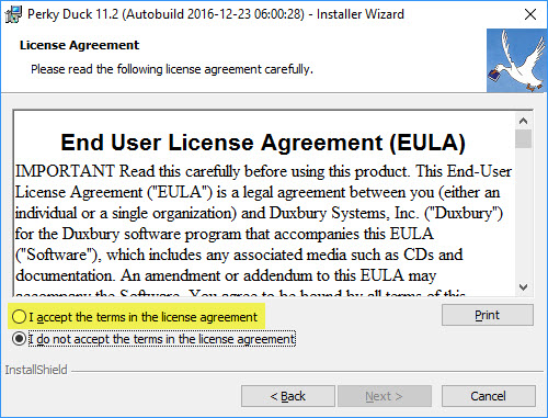Simple Install: Read the License Agreement