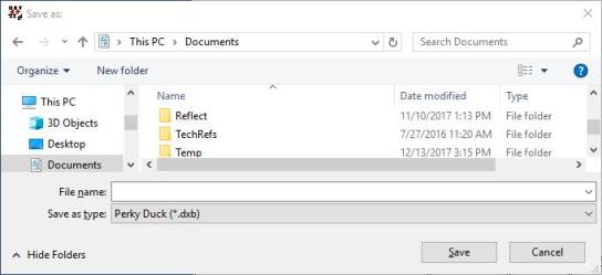 Image shows the File:  Save As dialog.