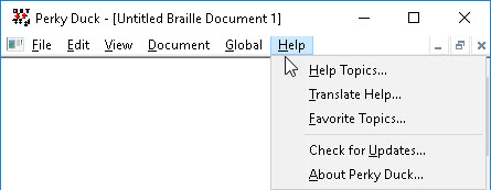Image shows the Help menu described here.