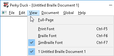 Image shows the View menu as described below.
