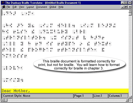 The On-Screen Braille Document
