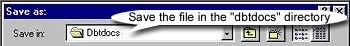 Saving the document to the correct location